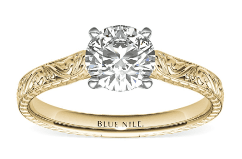 1940s' hand-engraved solitaire engagement ring