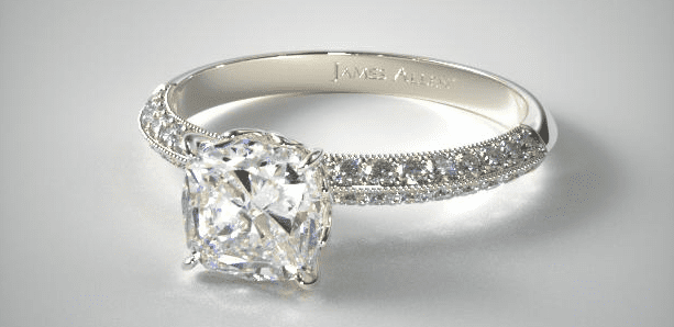 Cushion Lotus engagement ring