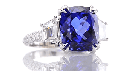 trapezoid setting with tanzanite center stone ring 