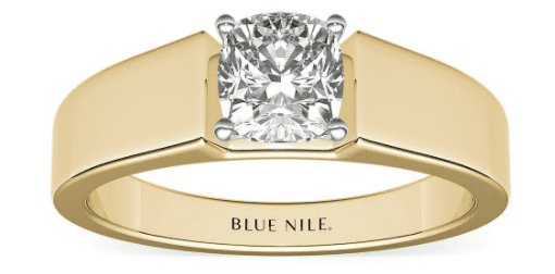 Wide Band Solitaire Engagement Ring