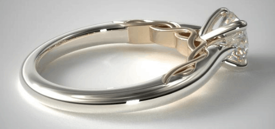 Comfort-Fit Infinity Pattern Solitaire Engagement Ring