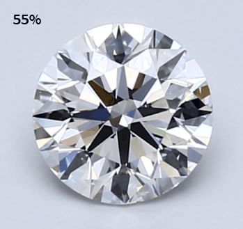 round diamond with 55% table