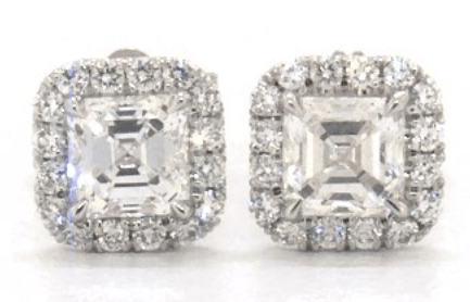 Asscher Cut Halo Studs from James Allen