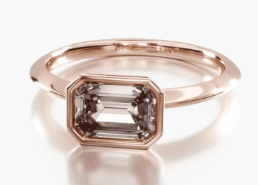 Rose gold solitaire bezel setting