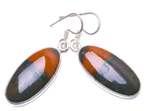  BloodStone Sterling Silver Earrings