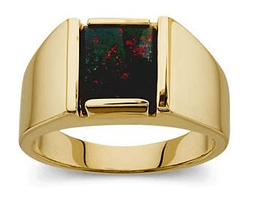 Men's 14k Yellow Gold Bloodstone Ring