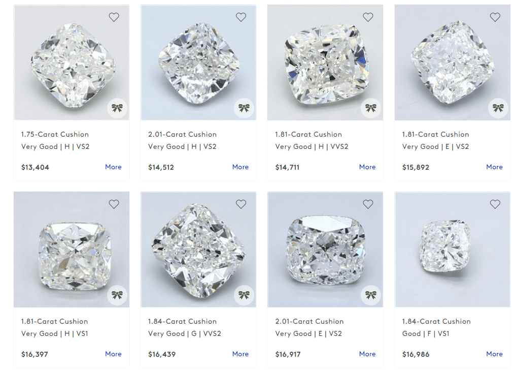 Blue Nile inventory search