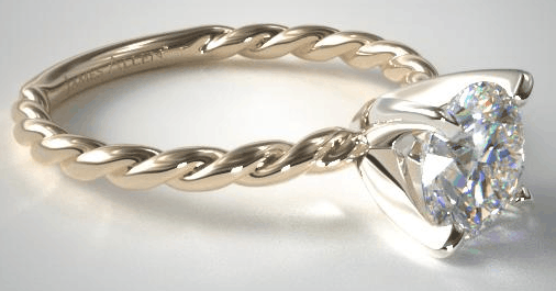 Yellow gold Cable Solitaire Setting