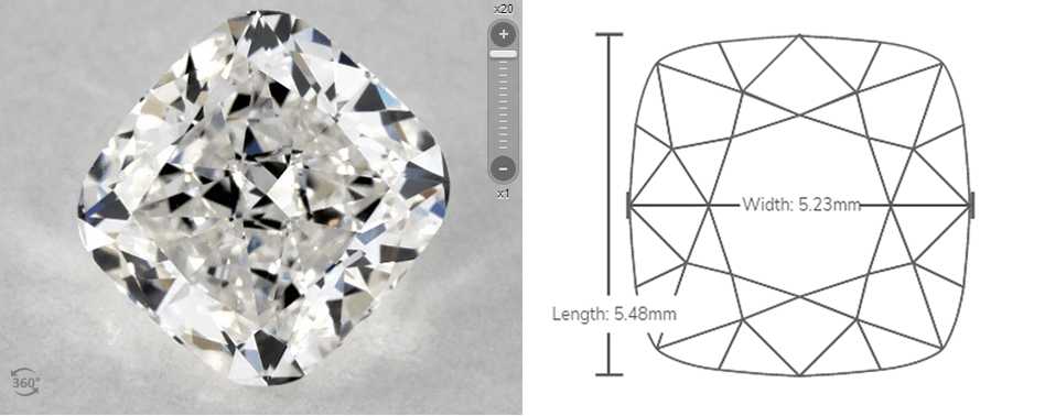 cushion cut diagram