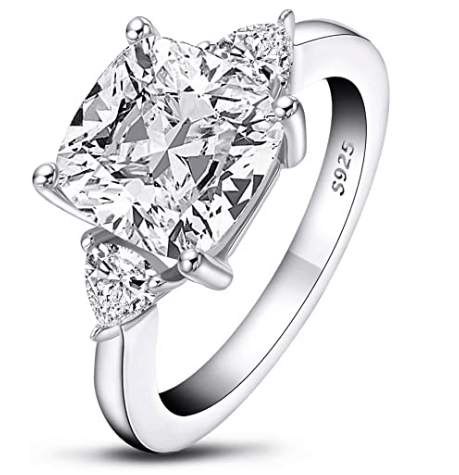 Sterling Silver Three-Stone Cubic Zirconia Ring