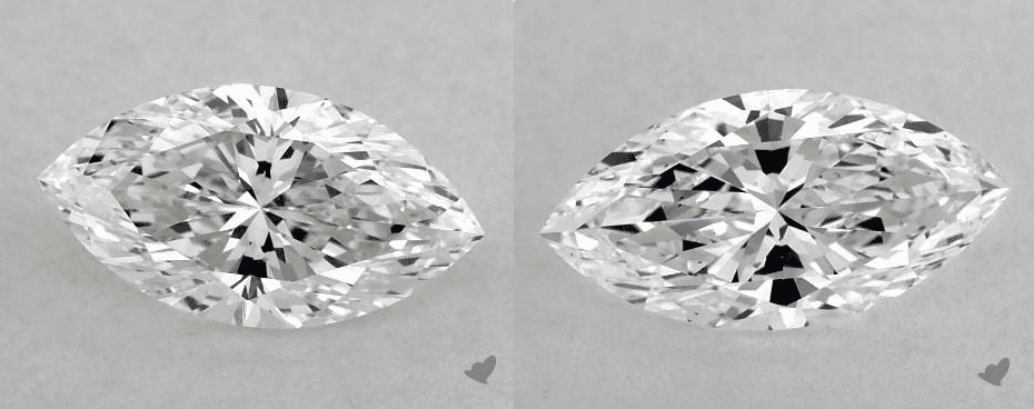 D vs H color marquise cut comparison