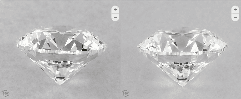 D/H color side diamond comparison