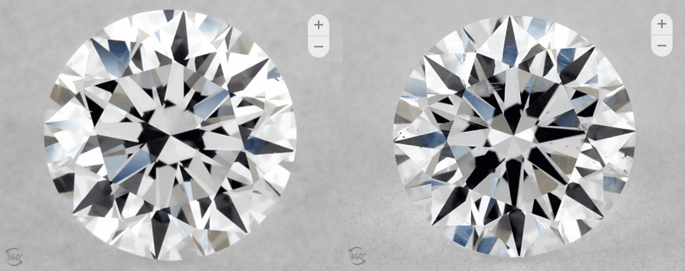 E vs F Diamond Comparison