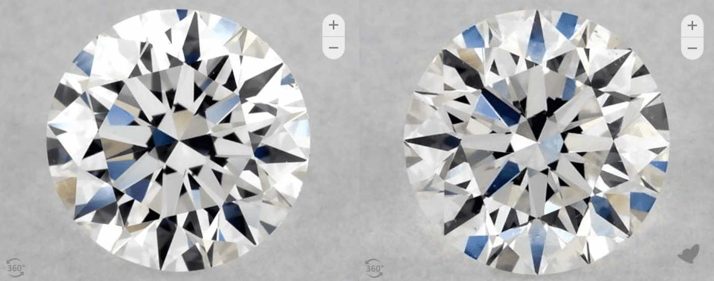 E vs G Diamond Comparison