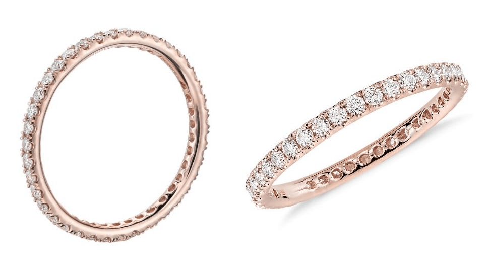 diamond eternity band in rose gold