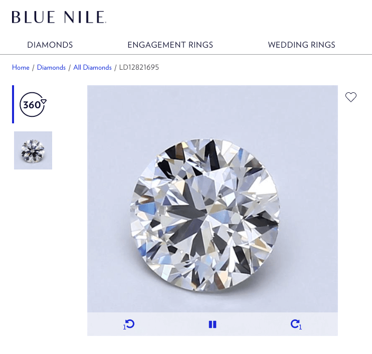 eye clean diamond blue nile 360 preview