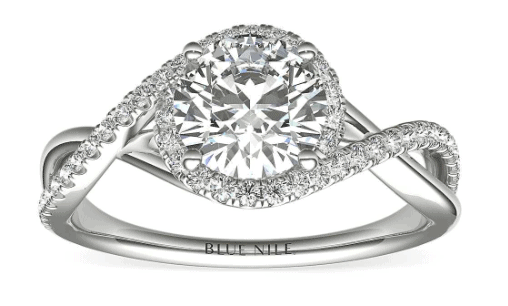 Twisted Halo Engagement Ring