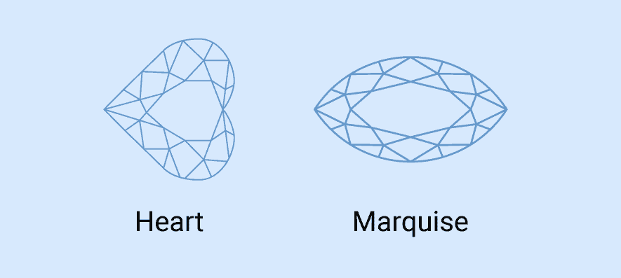 Heart shape and Marquise cut diamonds