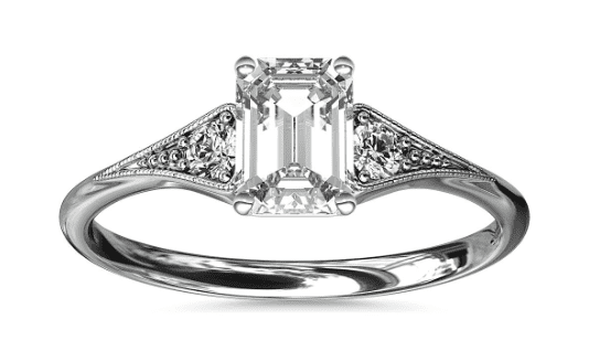 An heirloom-style engagement ring from Blue Nile