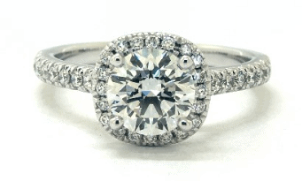 LAB-CREATED 1.30 CARAT ROUND CUT HALO ENGAGEMENT RING