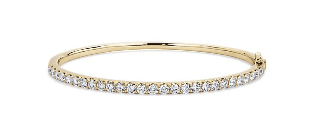 Yellow gold diamond pave bangle
