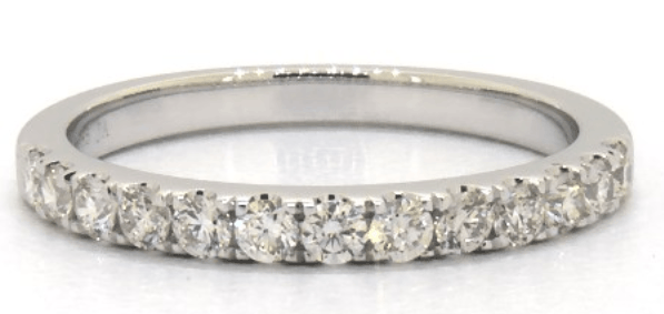 14K WHITE GOLD MICRO PAVE DIAMOND WEDDING RING