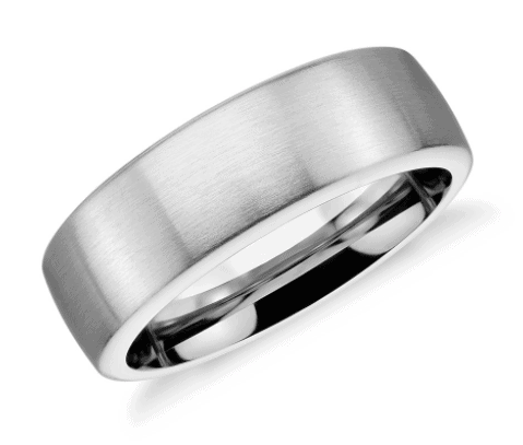 Matte Modern Comfort Fit Wedding Men's Ring in Cobalt