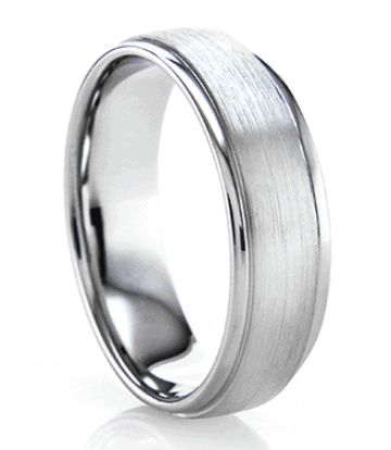 Satin and Shiny Men's Band in Palladium