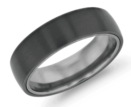 Matte Wedding Ring in Black Titanium and Tantalum
