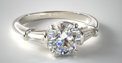 TAPERED BAGUETTE DIAMOND ENGAGEMENT RING