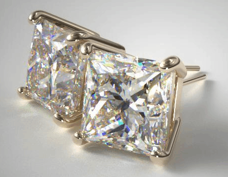 Princess Cut Stud Earrings from James Allen