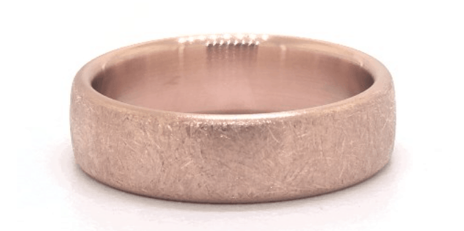 Rose Gold Swirl Finish Comfort Fit Ring