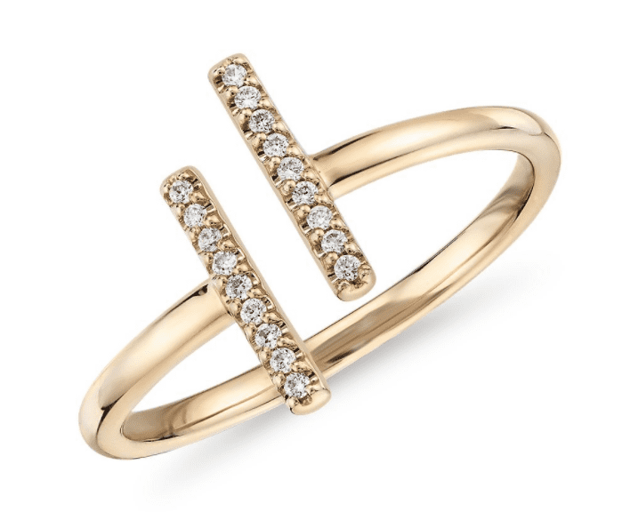 Pavé Split Bar Diamond Fashion Ring