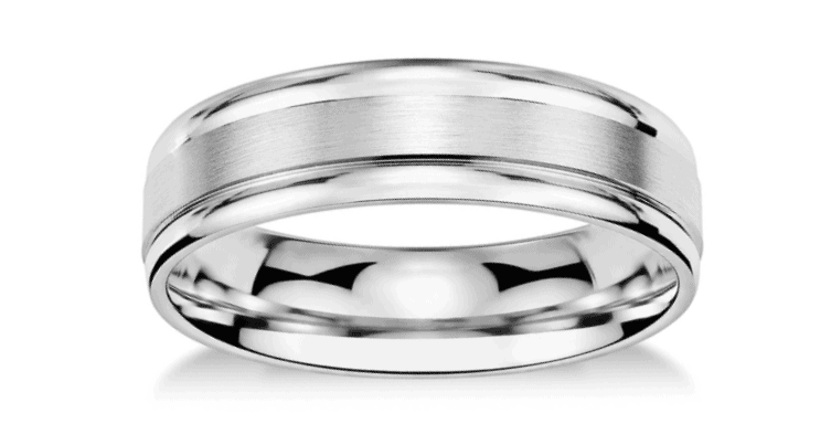 Brushed Inlay Wedding Ring