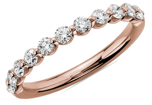 Rose Gold Floating Diamond Ring from Blue Nile