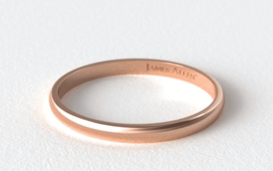 18K Rose Gold wedding band