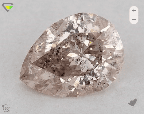 Salt and Pepper Orangy Pink Pear Diamond