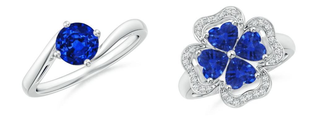 Examples of sapphire rings from Angara