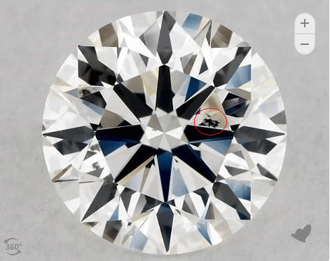 SI2 diamond with obvious inclusions