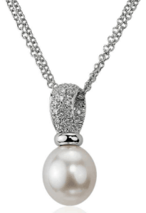Diamond and South Sea Pearl Drop Pendant