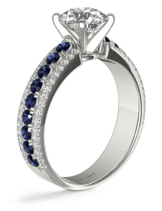 Three Row Sapphire and Diamond Ring From Blue Nile