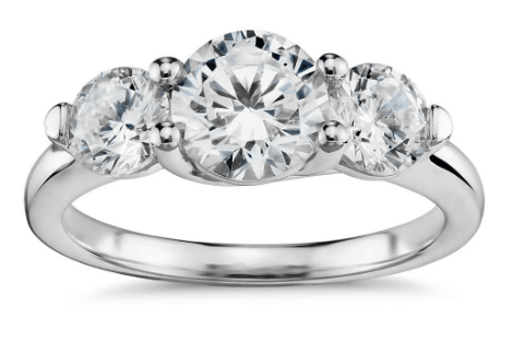 three-stone setting round cut