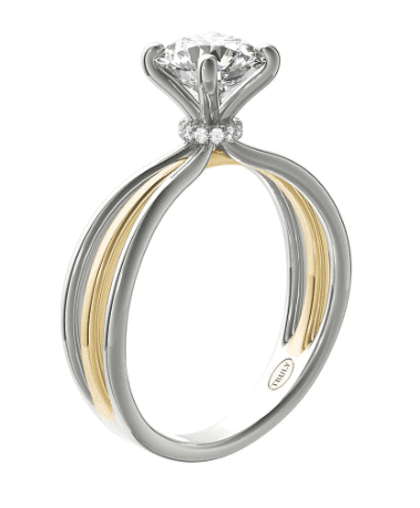 Triple Band Solitaire Diamond Engagement Ring