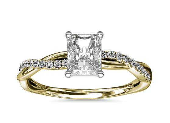 Petite Twist Pavé Setting in Yellow Gold