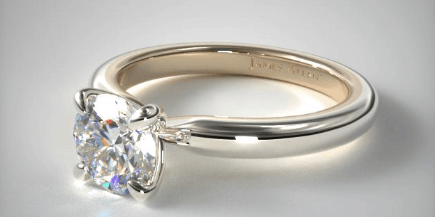 14K white/Yellow Gold Two-Tone Solitaire Engagement Ring