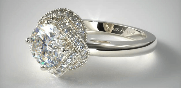 Infinity Milgrain Halo Engagement Ring