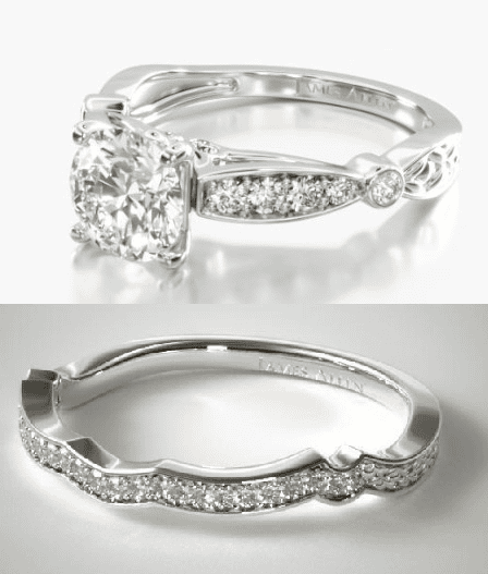 A matching vintage wedding ring set