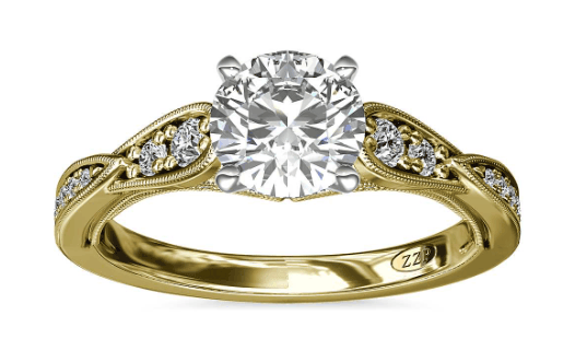 Vintage Milgrain Diamond Engagement Ring Setting