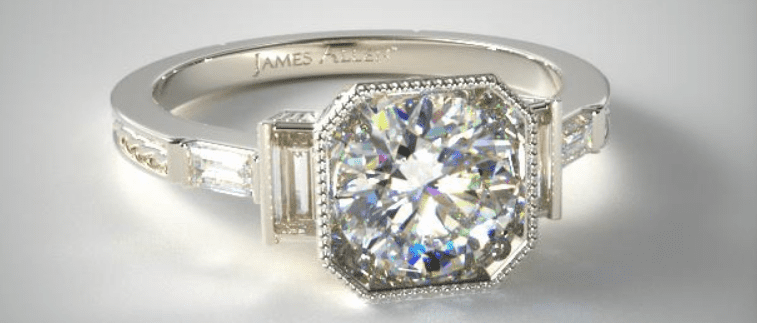Round Cut diamond Vintage Engagement Ring